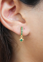 Load image into Gallery viewer, crescent moon star earrings Bombay Sunset
