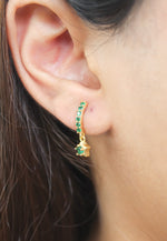 Load image into Gallery viewer, crescent moon star earrings Bombay Sunset
