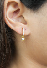 Load image into Gallery viewer, crescent moon star earrings Bombay Sunset
