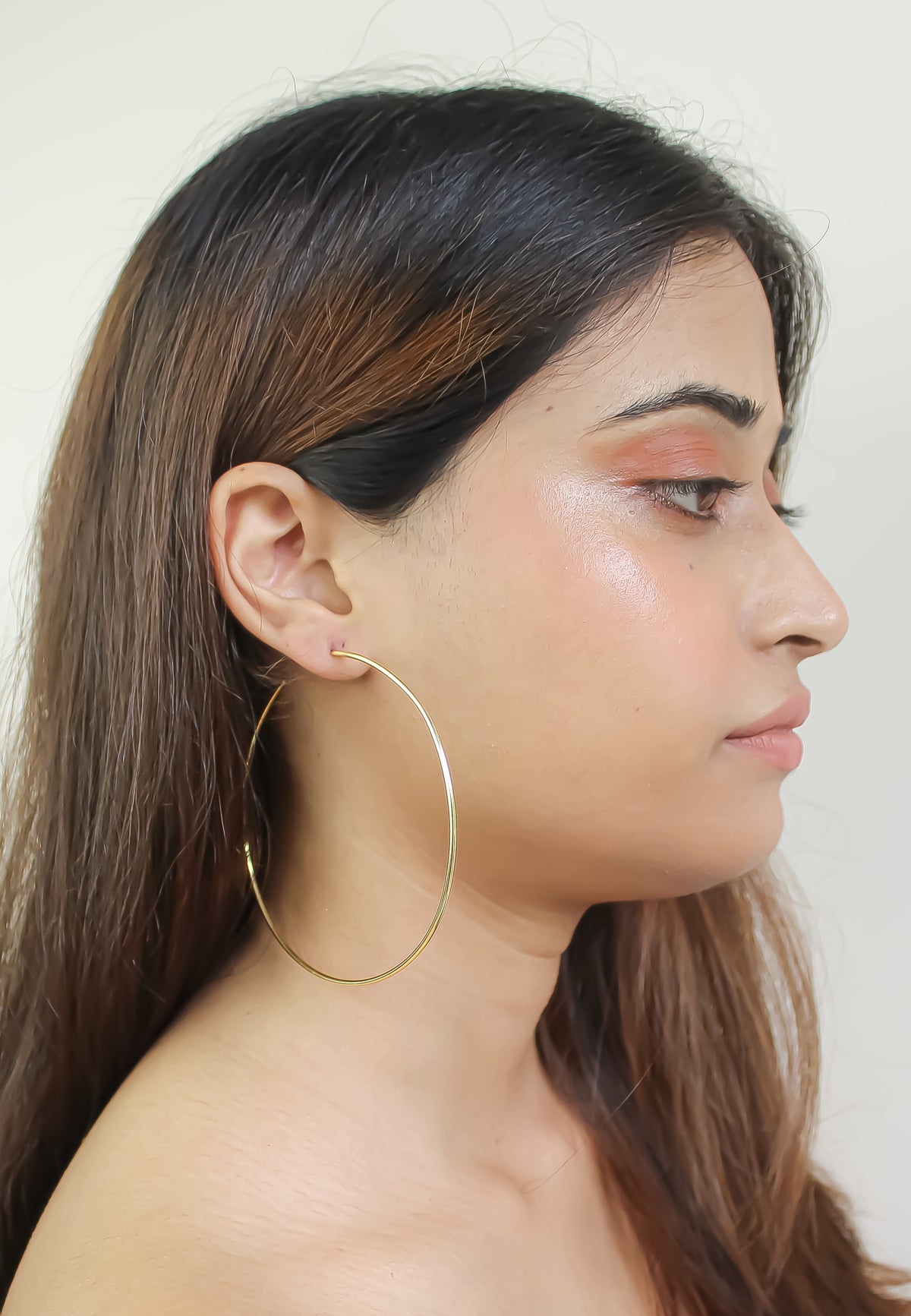 Bergamo long hoop earrings bombay sunset