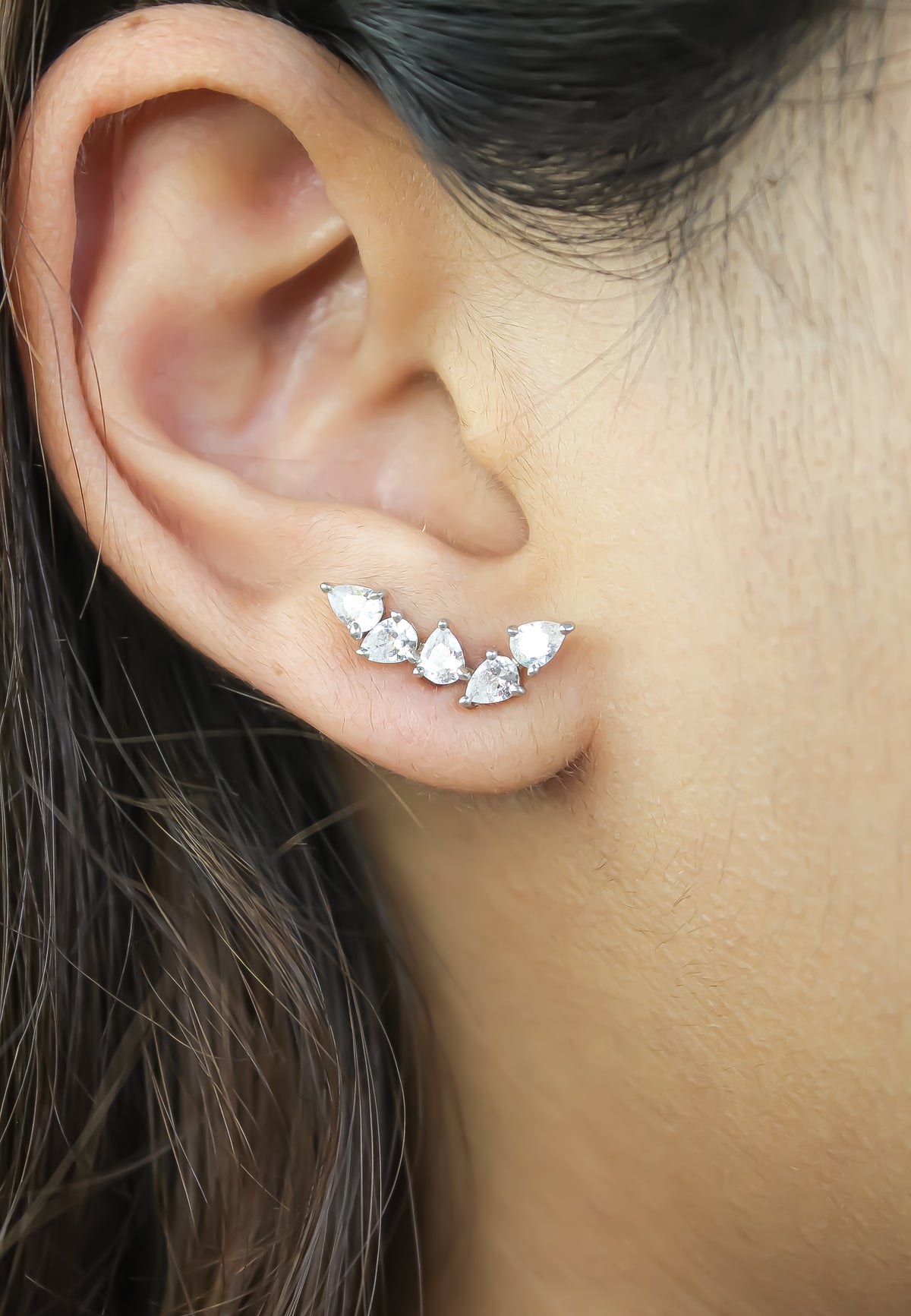 Silver gondola earring bombay sunset