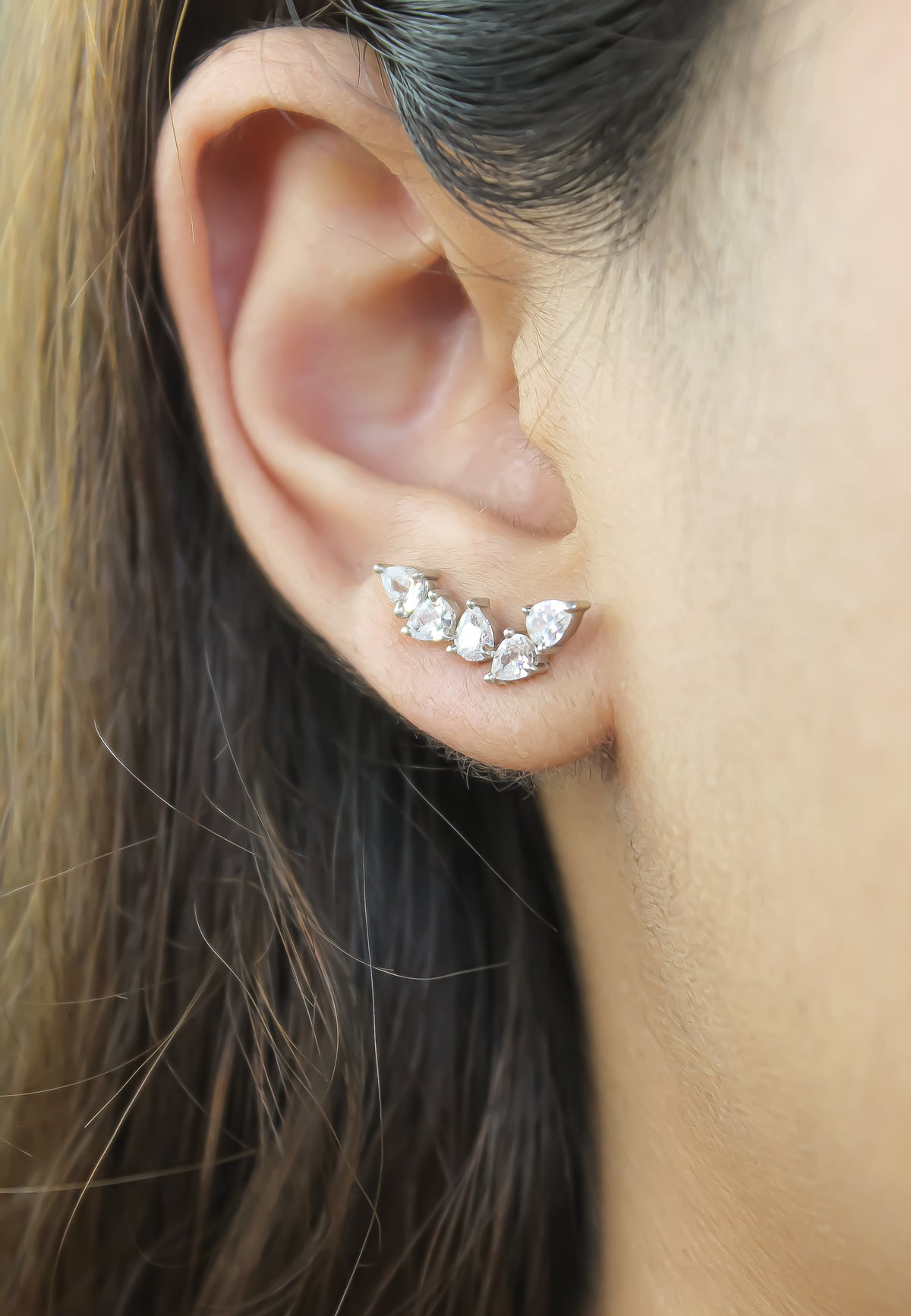 Silver gondola earring bombay sunset