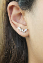 Load image into Gallery viewer, silver gondola earring Bombay Sunset
