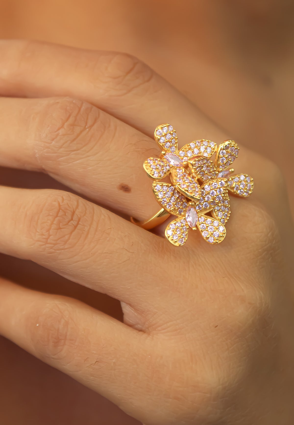 African butterfly ring bombay sunset