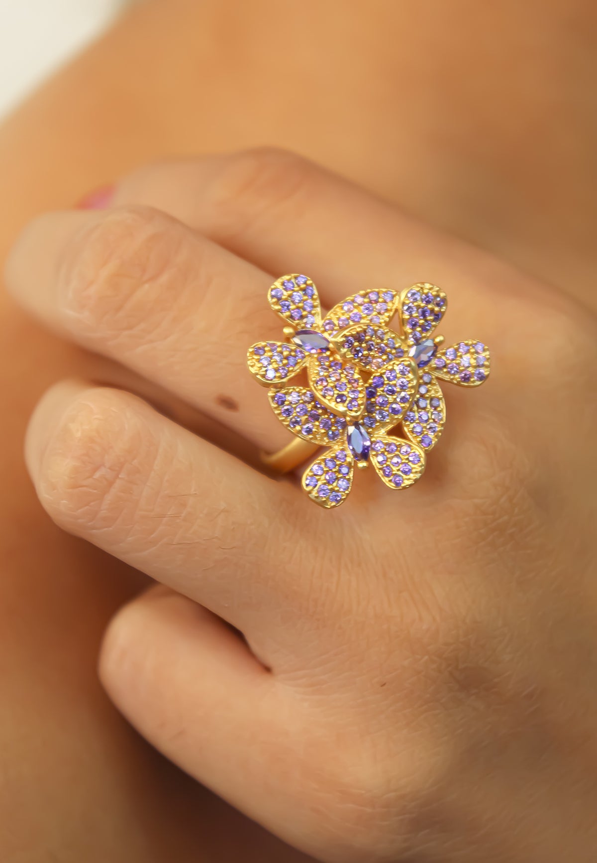 African butterfly ring bombay sunset