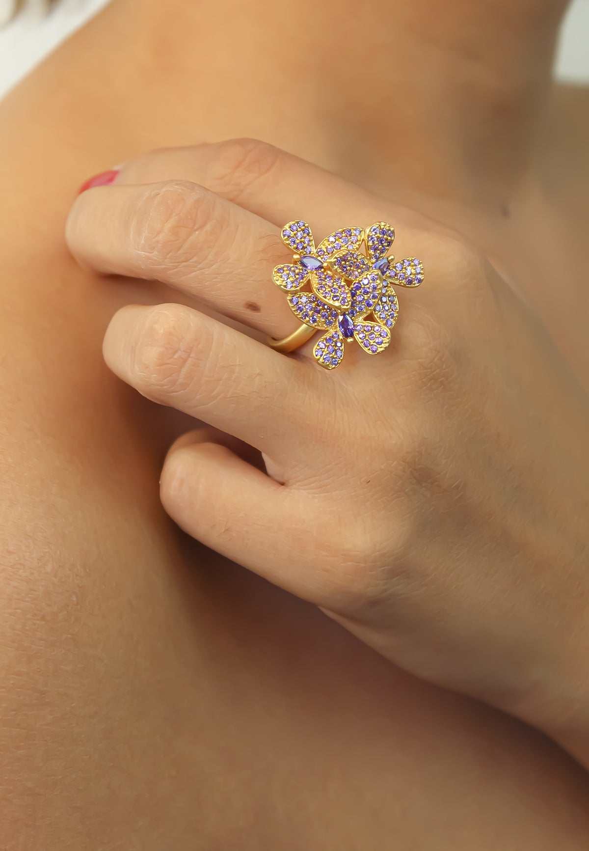 African butterfly ring bombay sunset