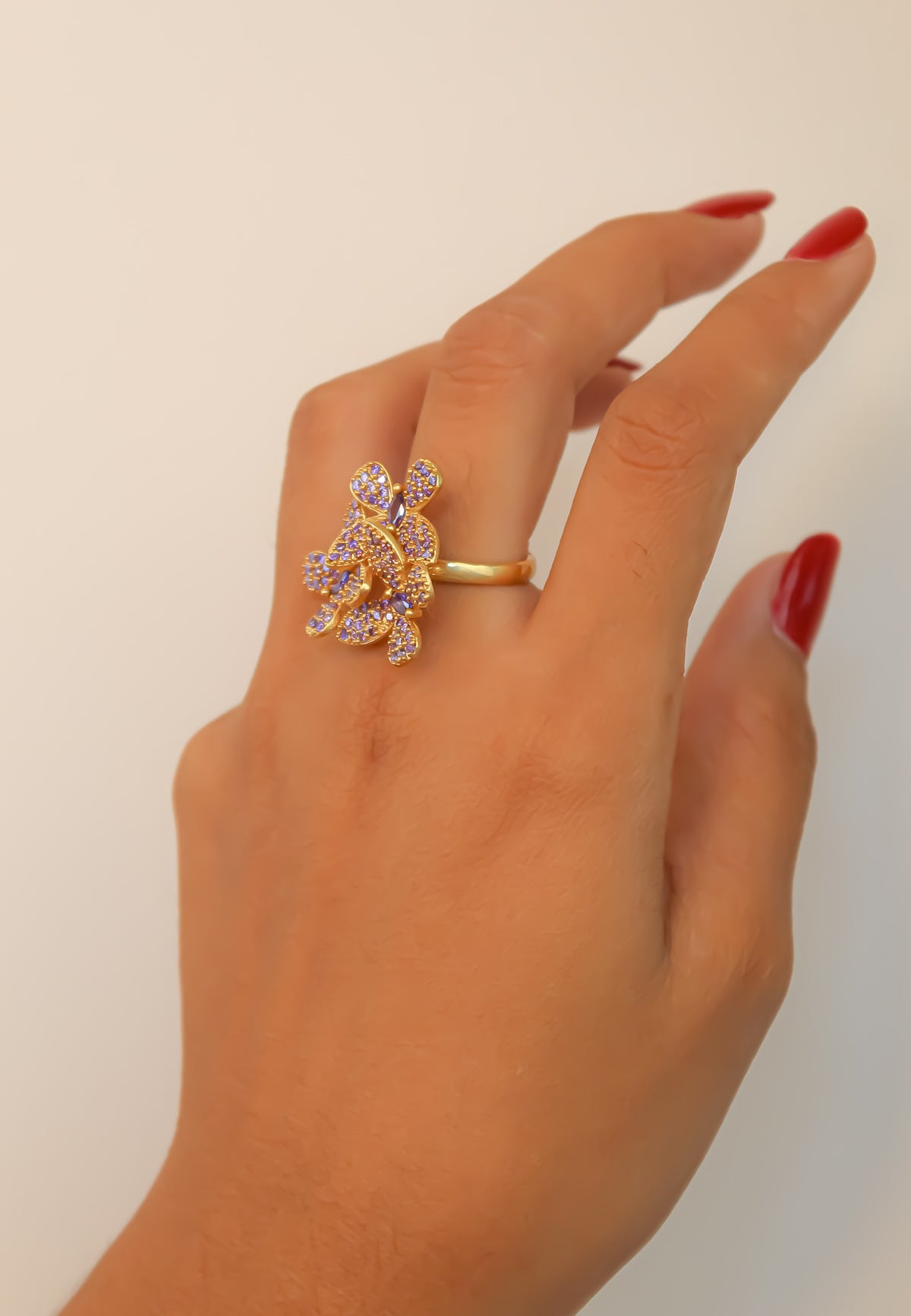 African butterfly ring bombay sunset