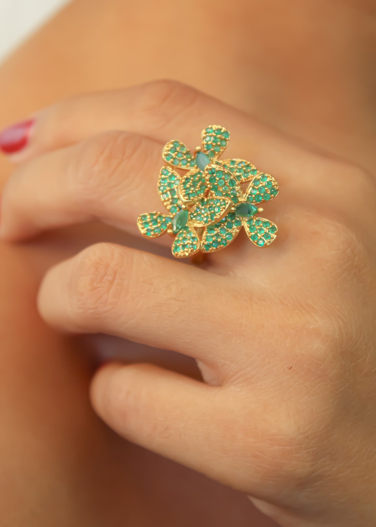 African butterfly ring bombay sunset