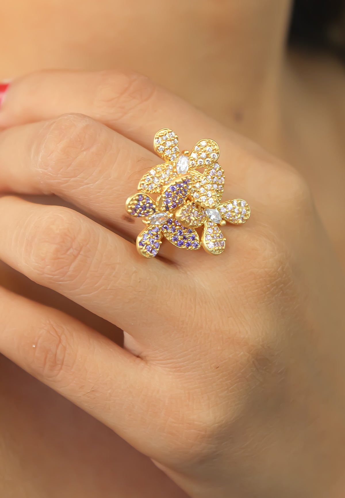 African butterfly ring bombay sunset