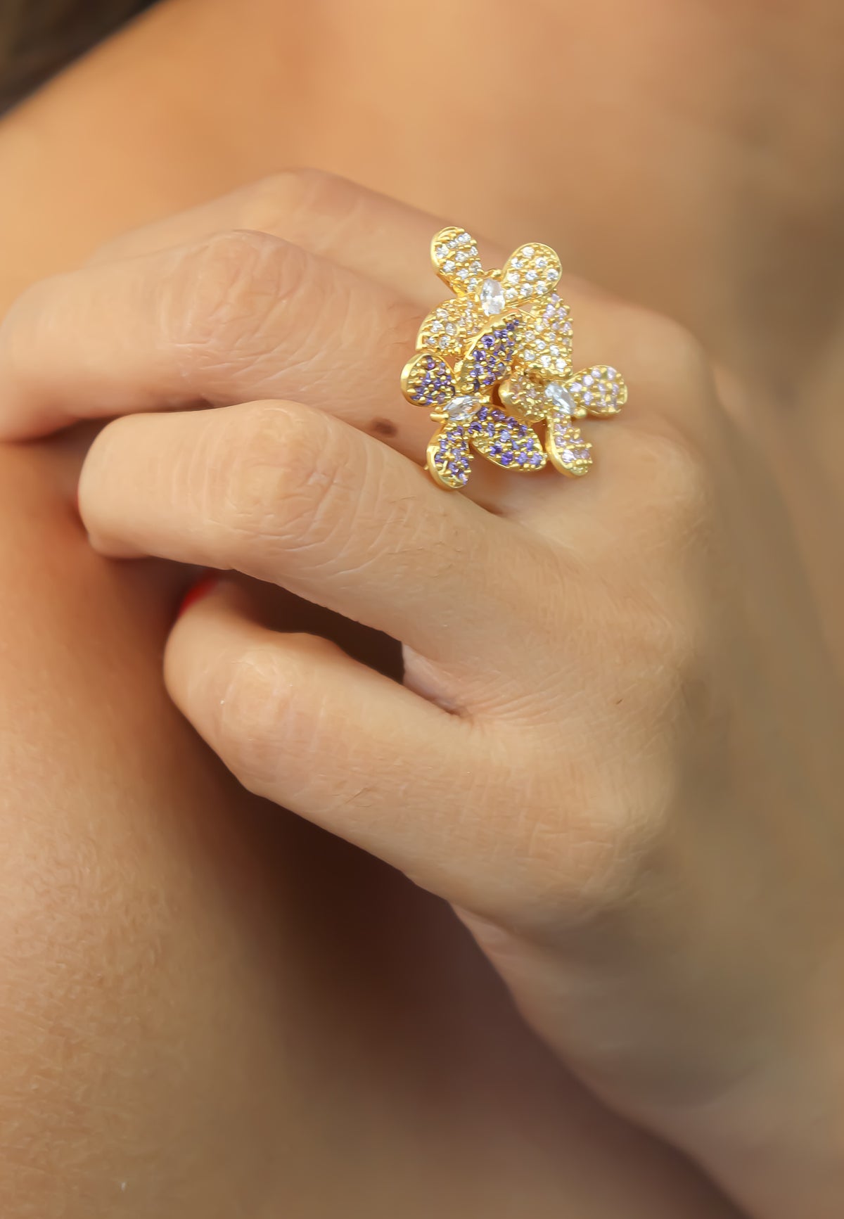 African butterfly ring bombay sunset