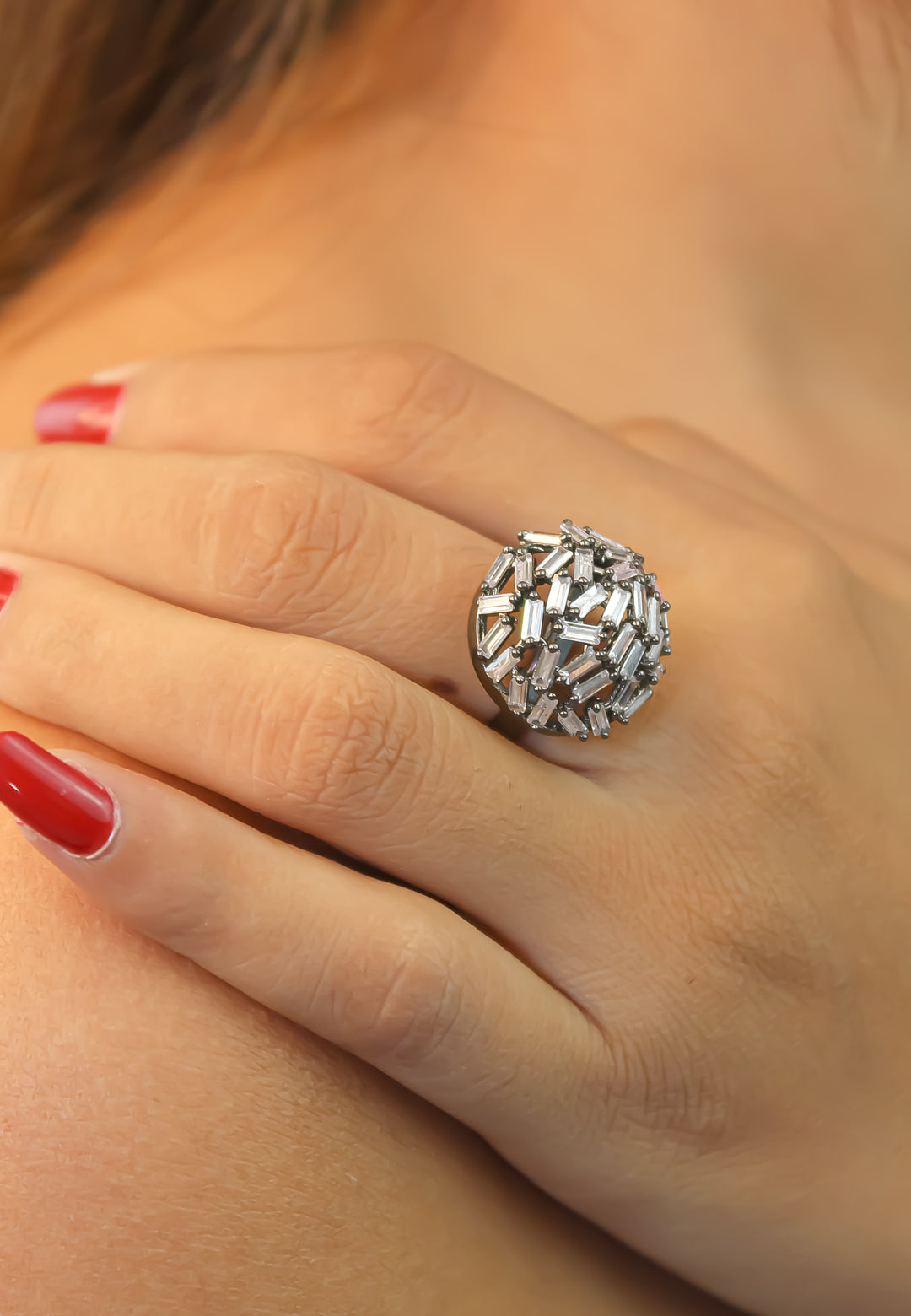 Crystal-Crown-Ring Bombay Be Sunset