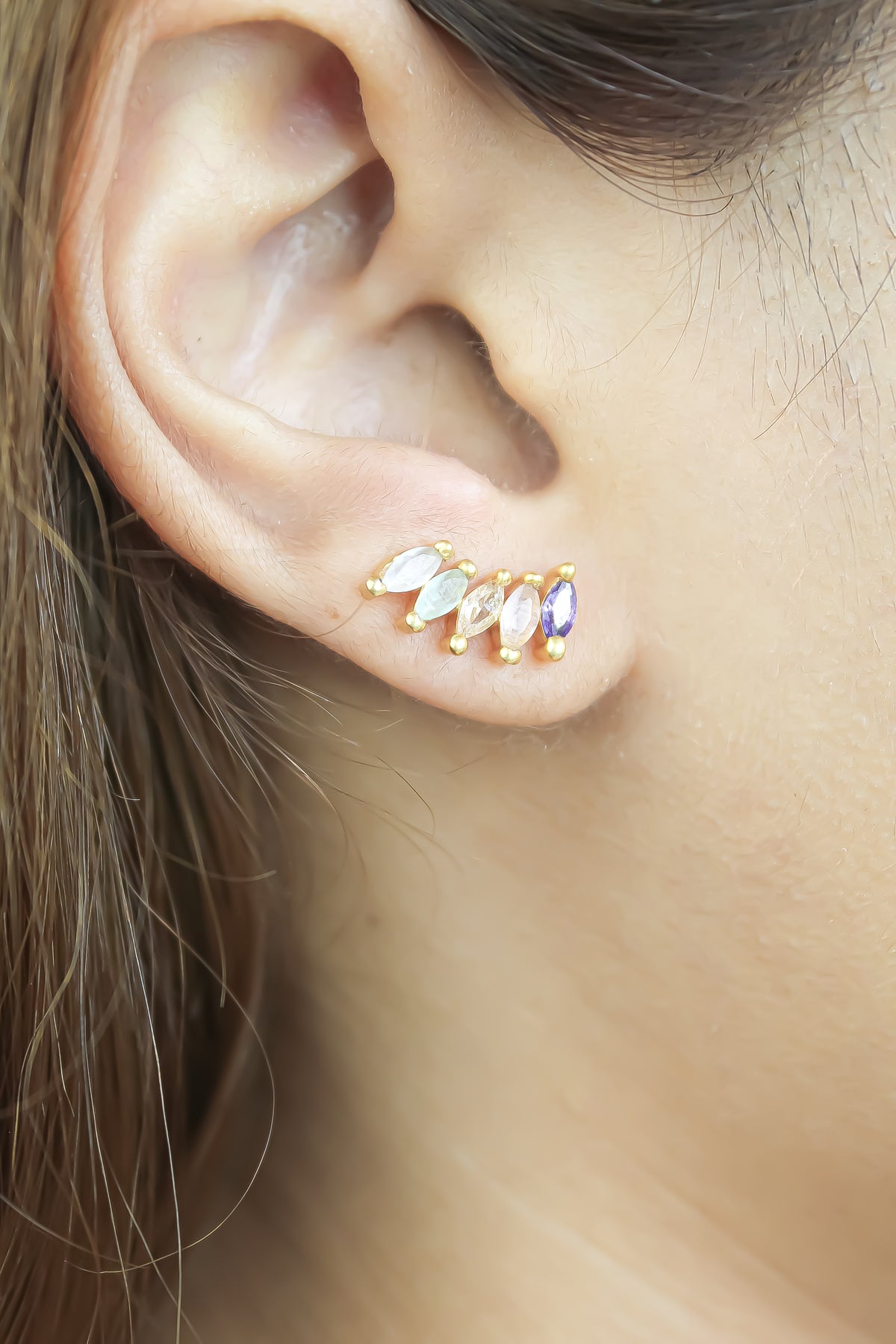 Nantes stone earrings bombay sunset