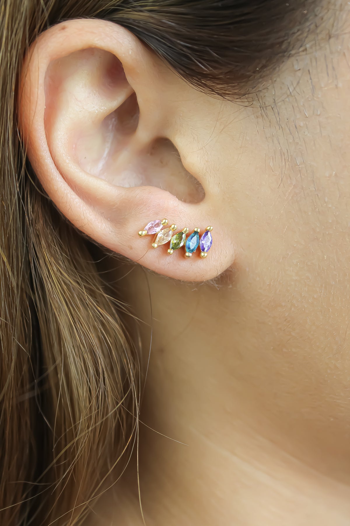 Nantes stone earrings bombay sunset