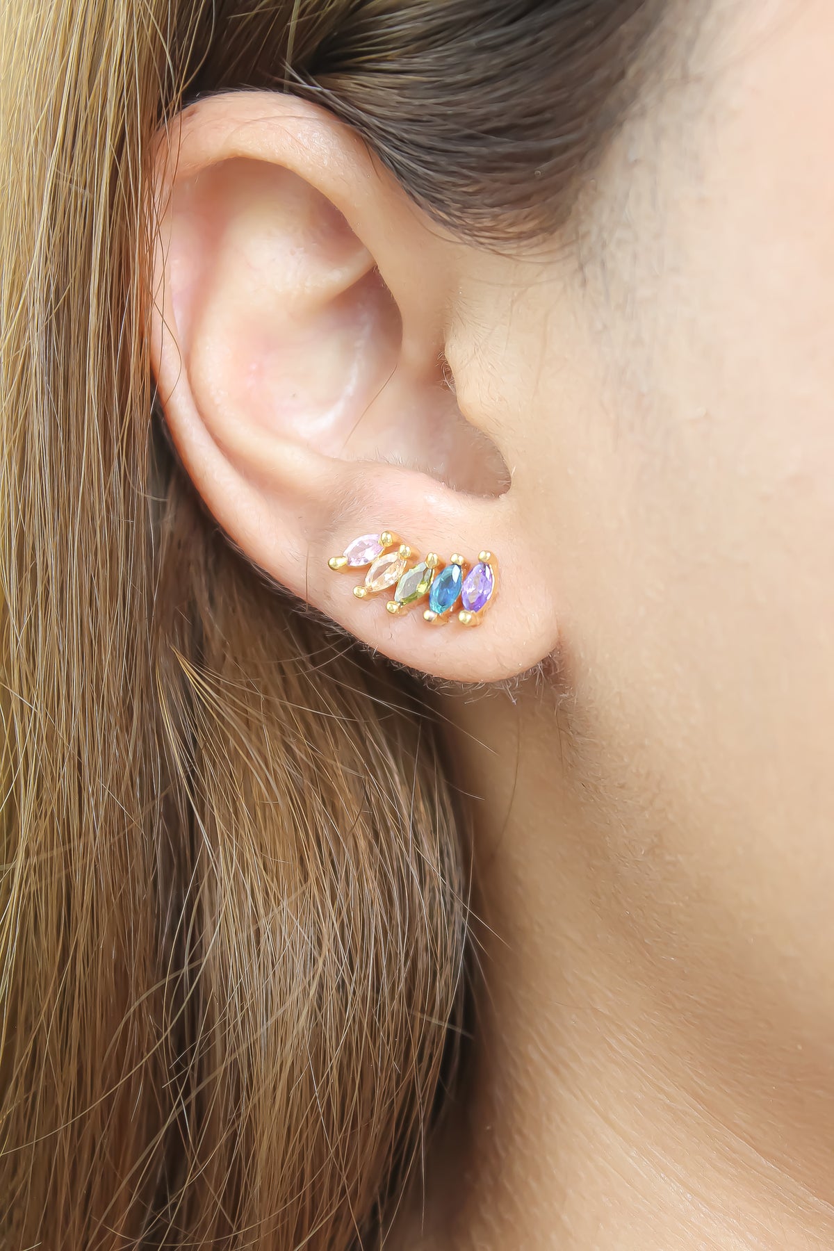 Nantes stone earrings bombay sunset
