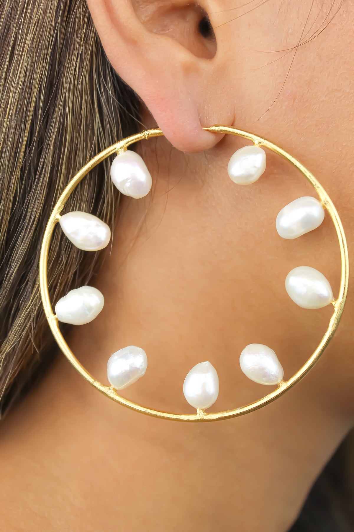 pearl hoops xl Bombay Sunset