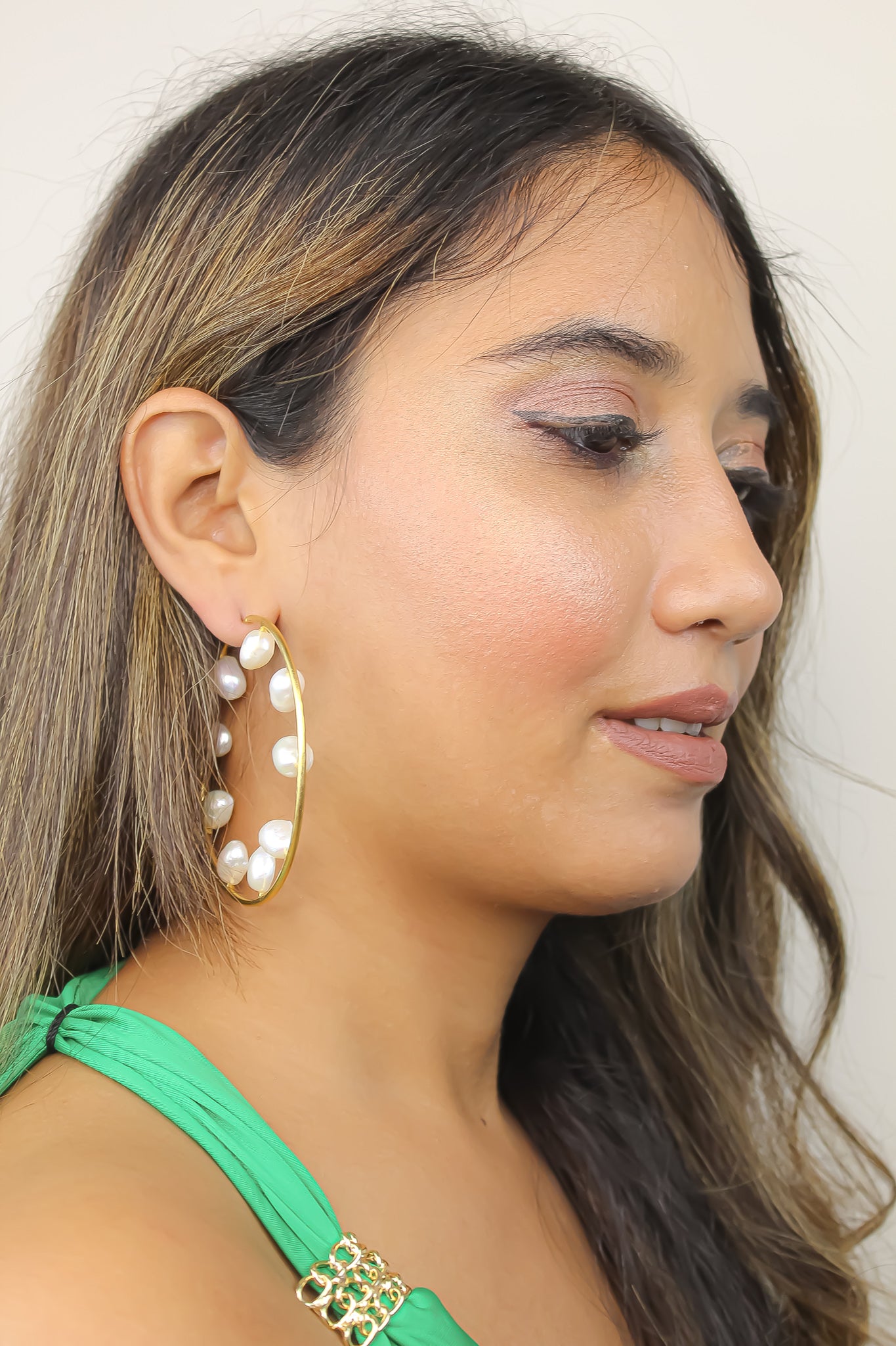 pearl hoops xl Bombay Sunset