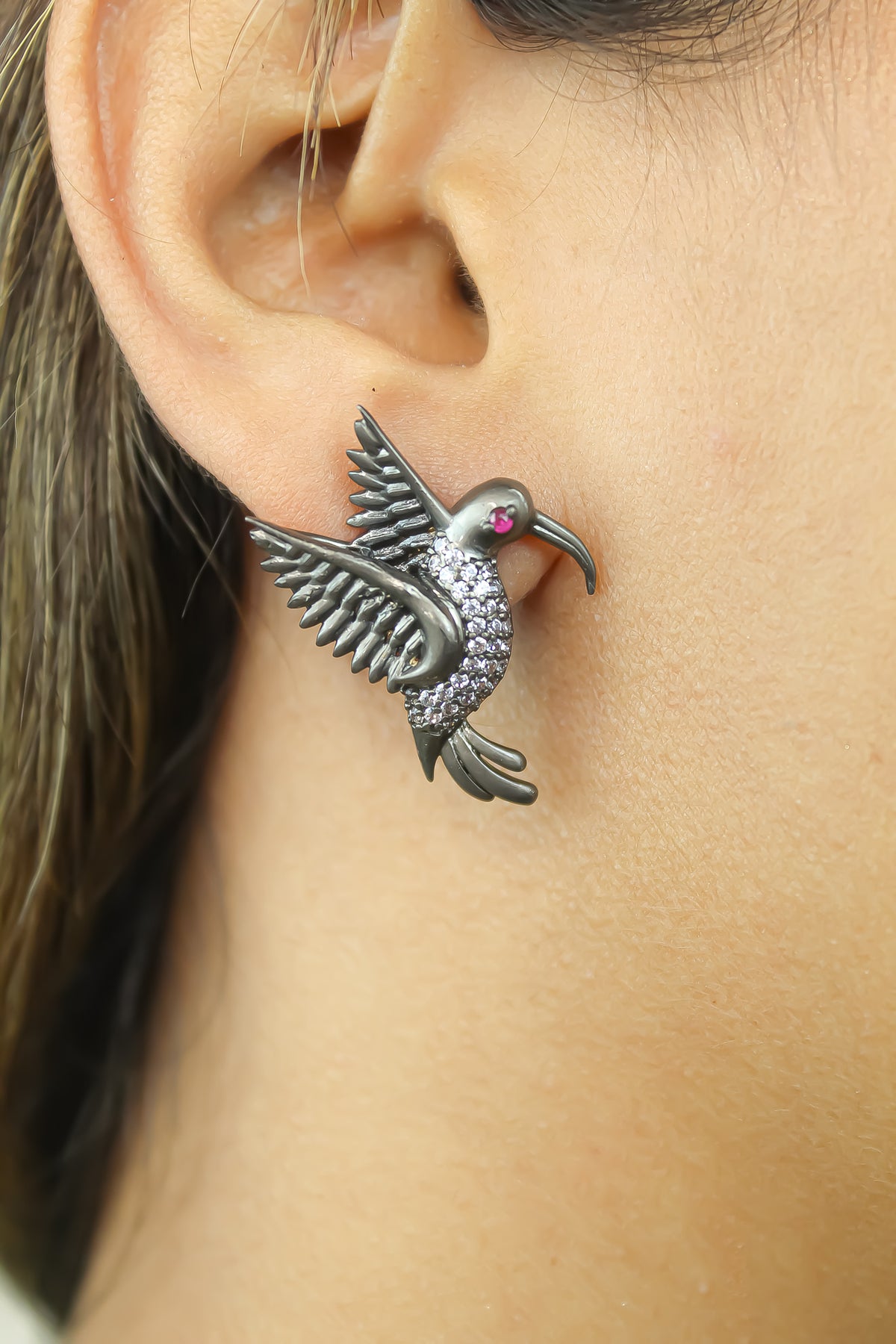 amazonian hummingbird stud earrings 1 Bombay Sunset