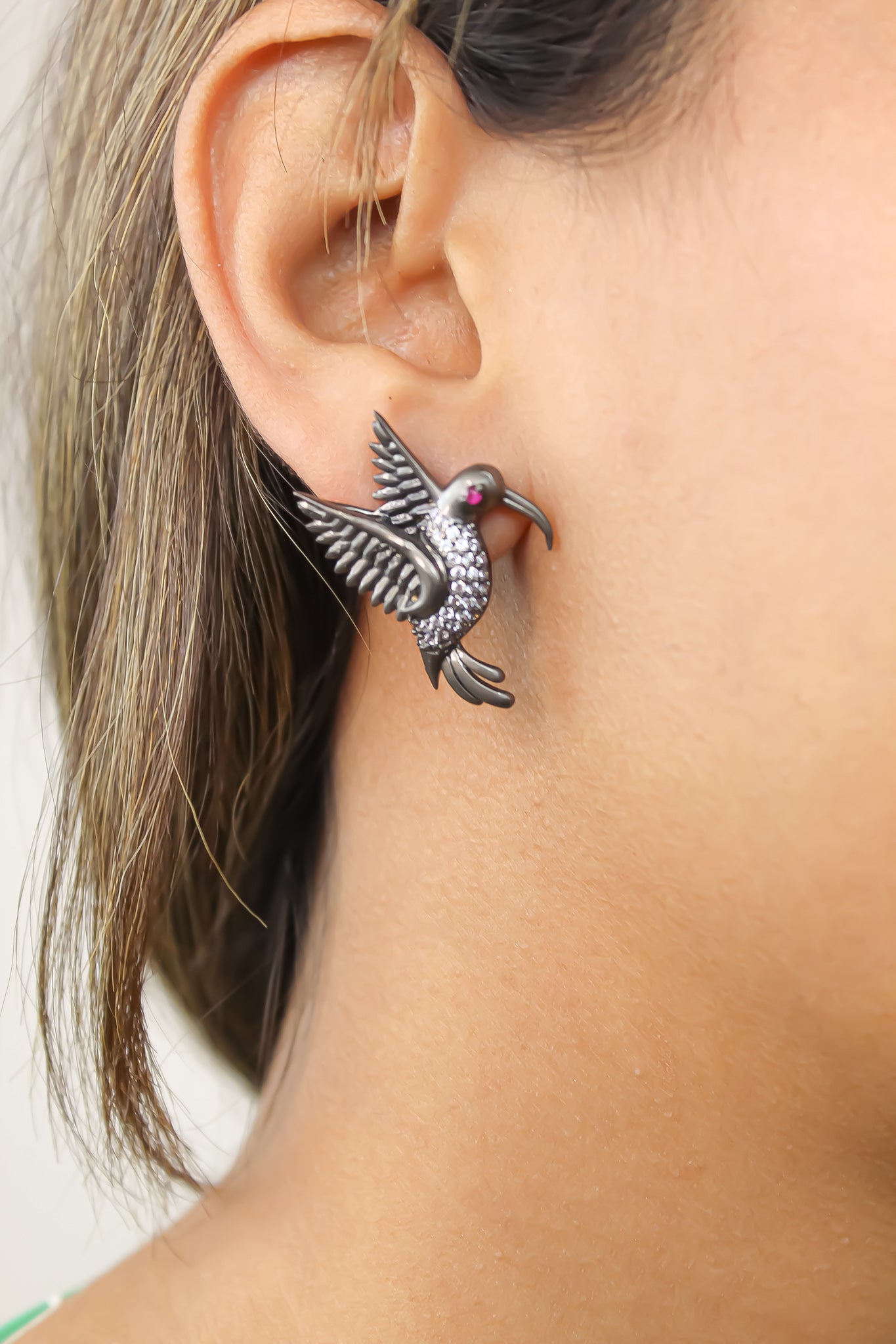 amazonian hummingbird stud earrings 1 Bombay Sunset