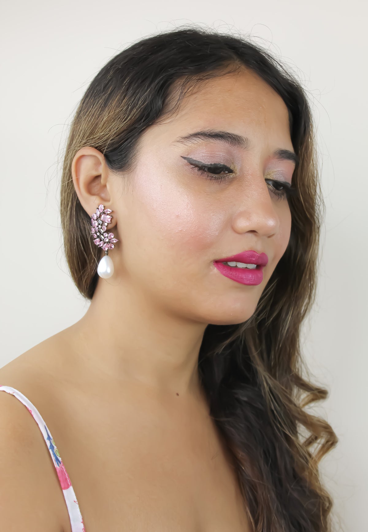 Frosty pearl earrings below 50 big bridal bride bridesmaid bombay sunset