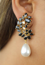 Load image into Gallery viewer, golden frosty pearl earrings Bombay Sunset
