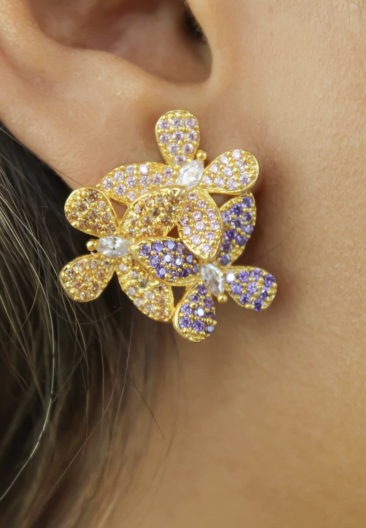 African butterfly earrings bombay sunset