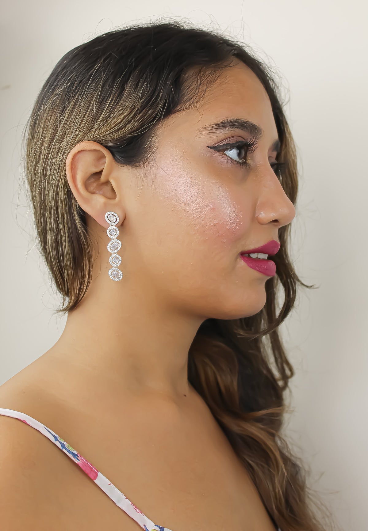 andaja long earrings 50 100 copper Bombay Sunset