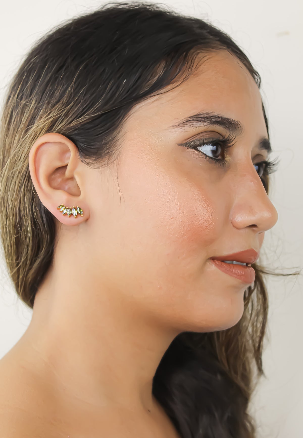 Stepping stone earrings bombay sunset