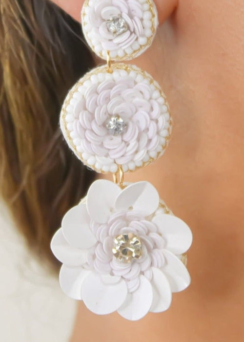 Niquero White Earrings Bombay Sunset