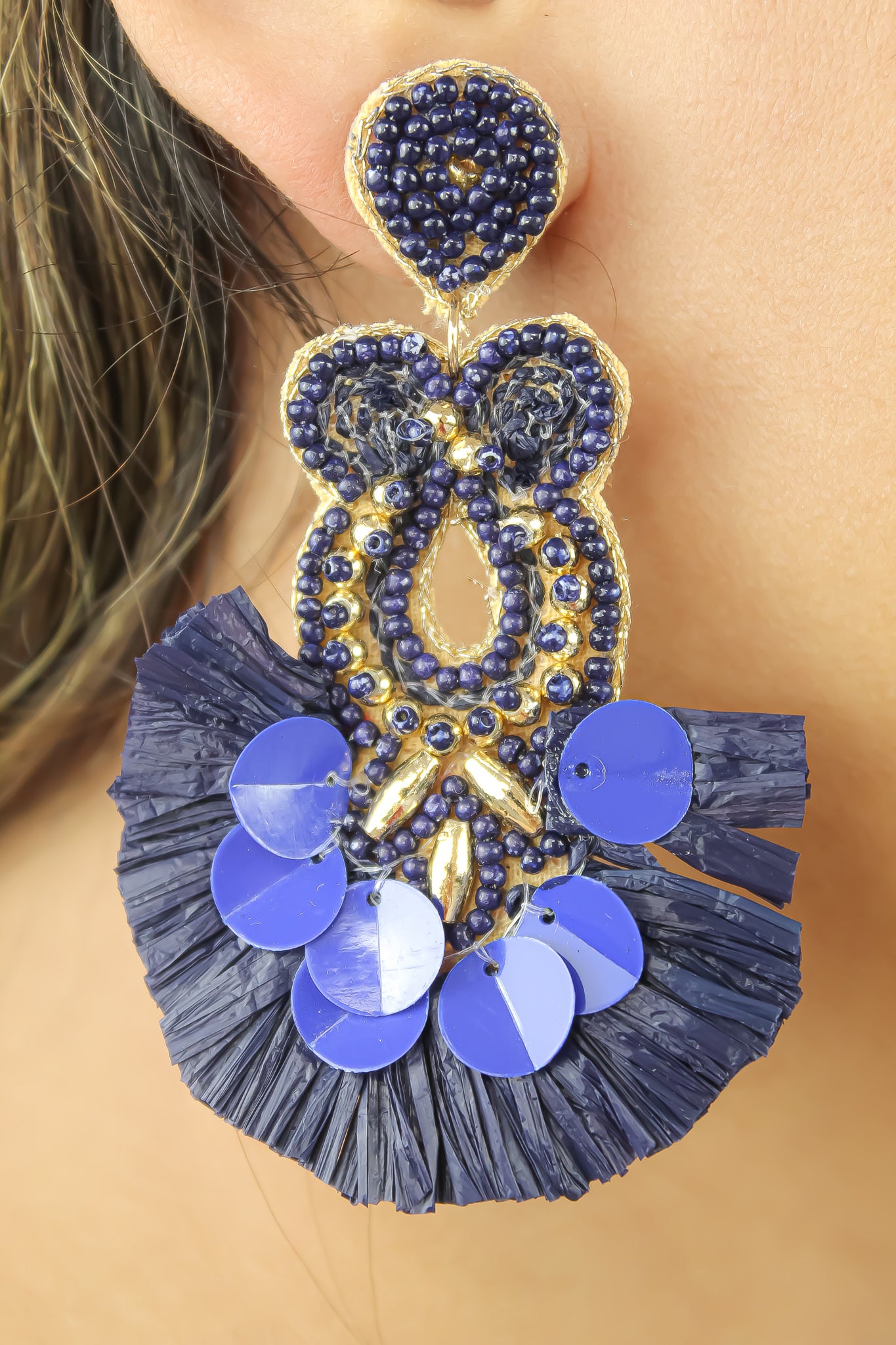 mambo blue earrings Bombay Sunset