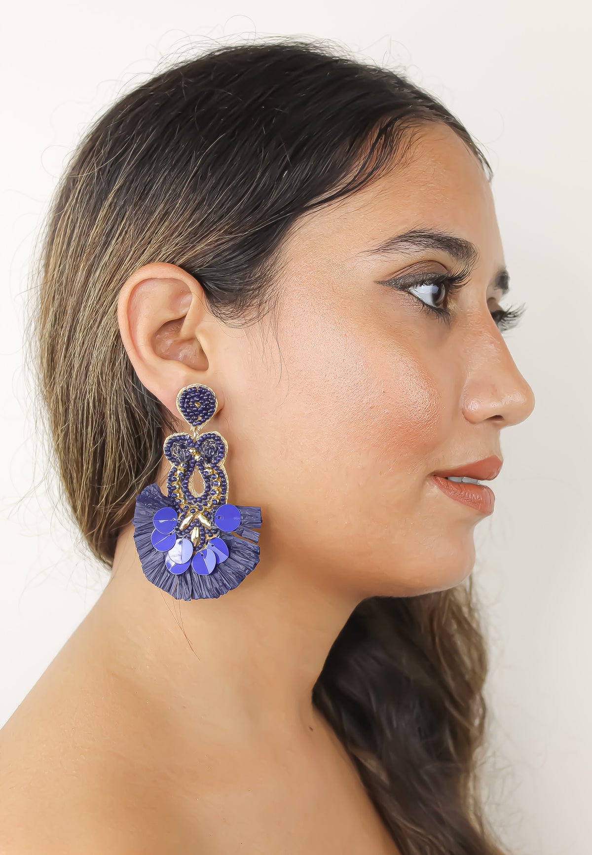 mambo blue earrings Bombay Sunset