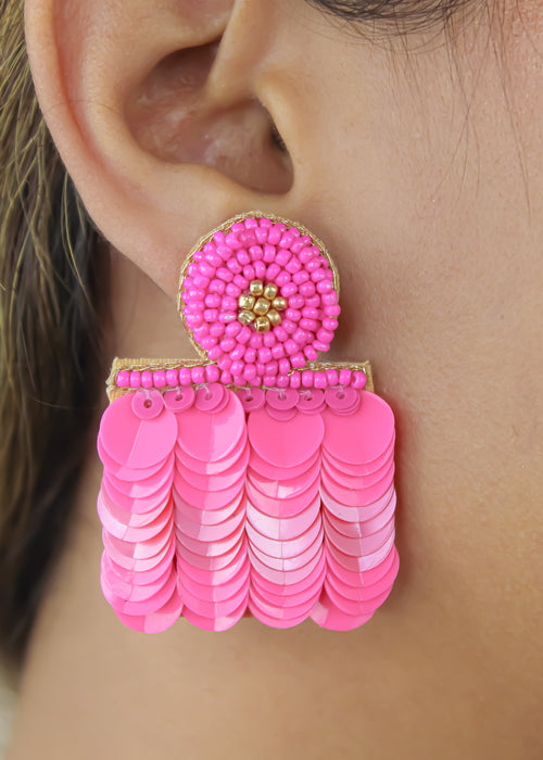 Bolero Pink Earrings Bombay Sunset