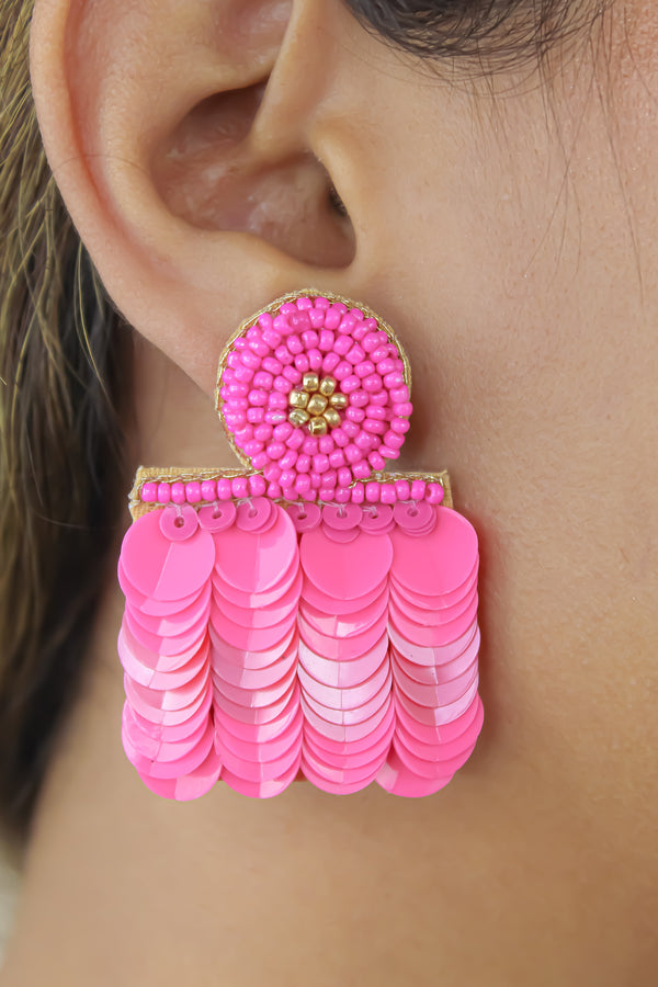 Bolero Pink Earrings Bombay Sunset