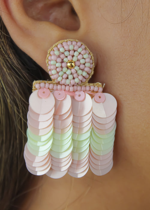 Bolero Green Earrings Bombay Sunset