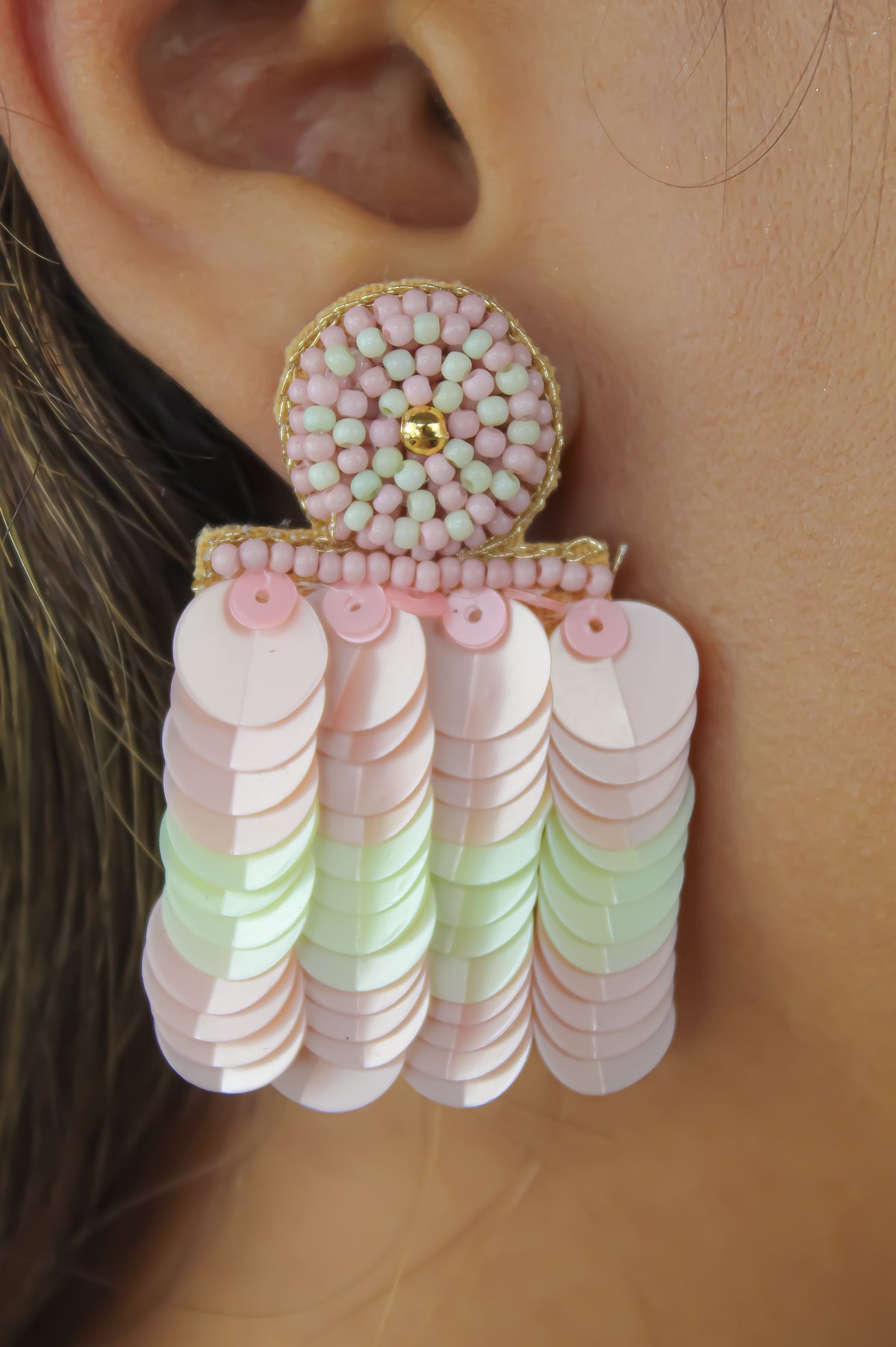 Bolero green earrings bombay sunset