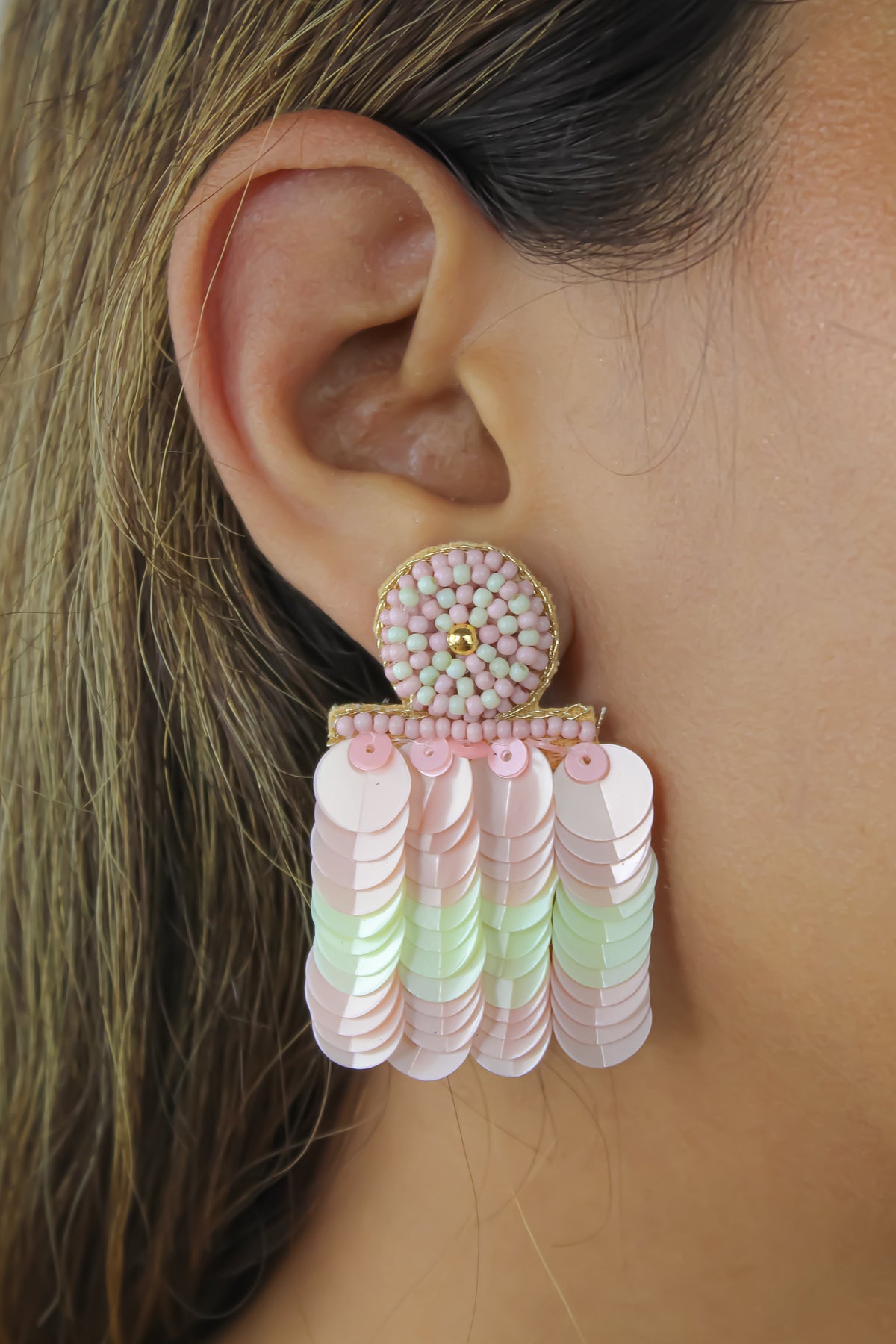 Bolero green earrings bombay sunset