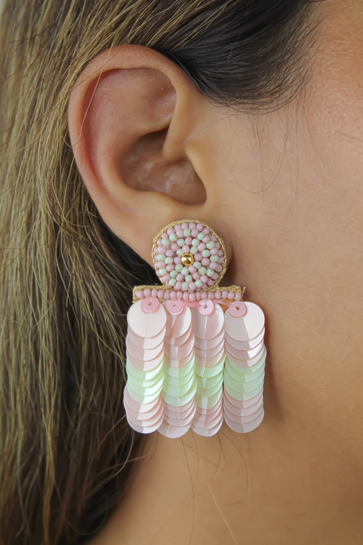 bolero green earrings Bombay Sunset