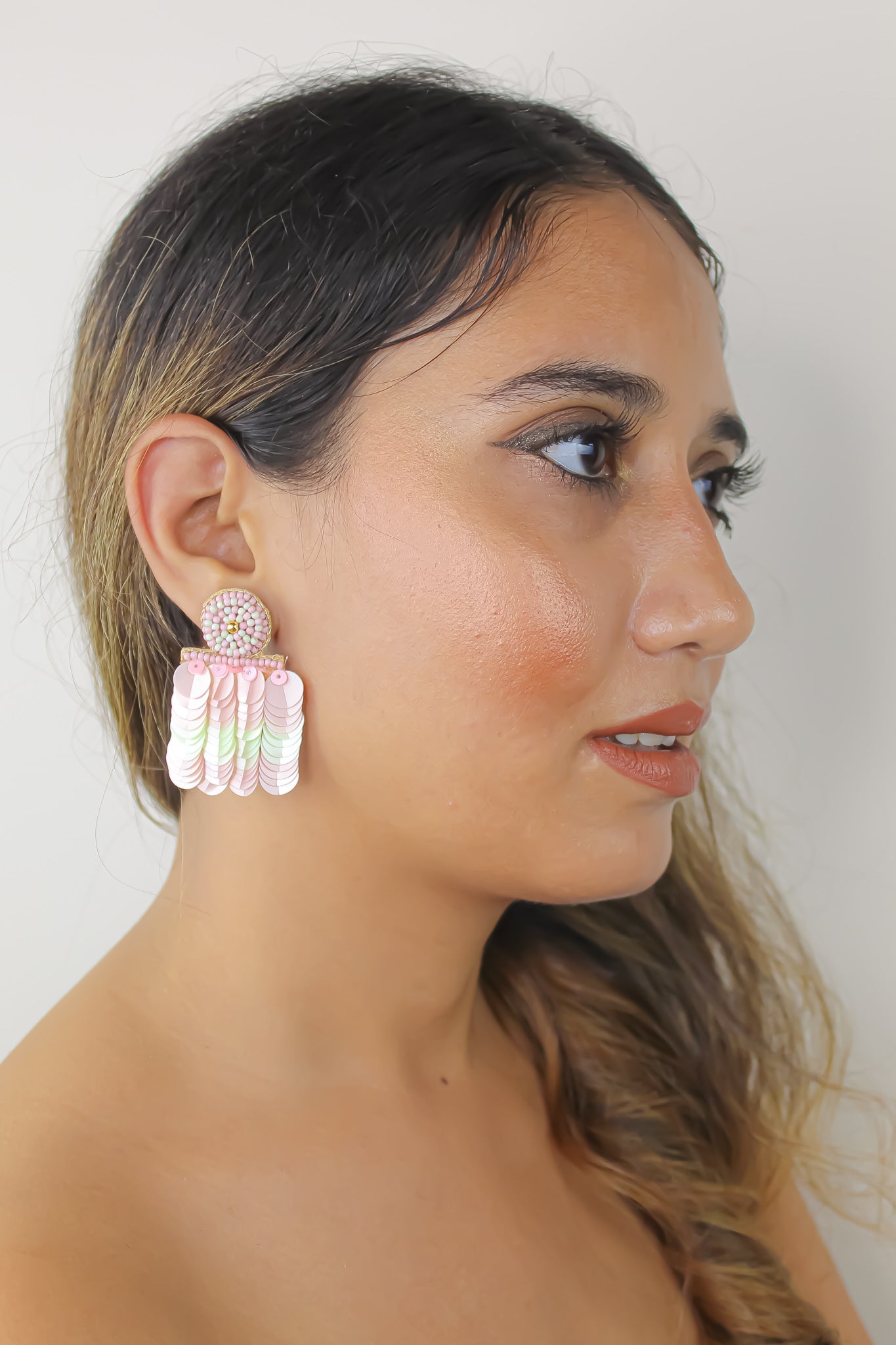 bolero green earrings Bombay Sunset