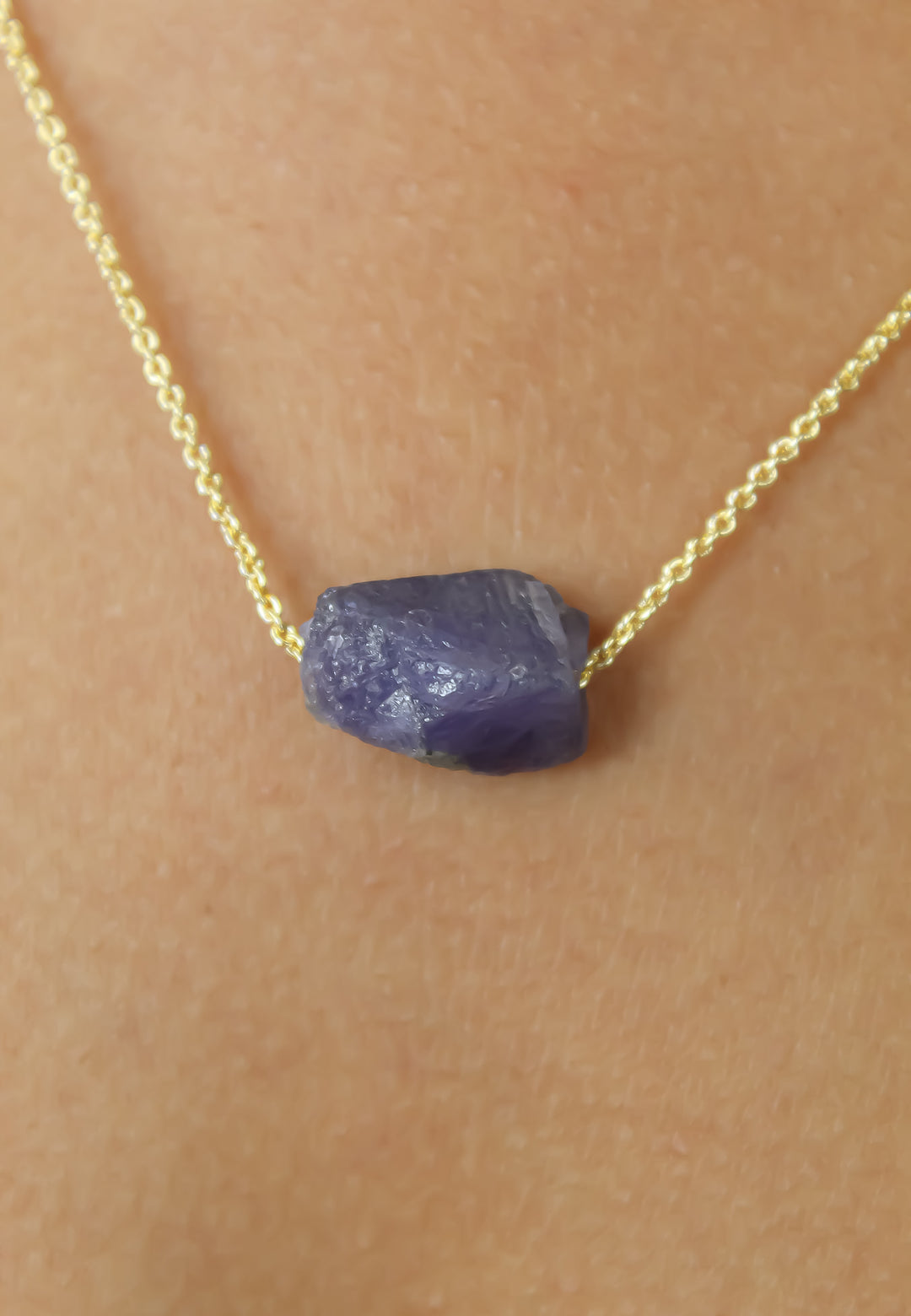 Collar de colgante de piedra en bruto Bombay Be Sunset