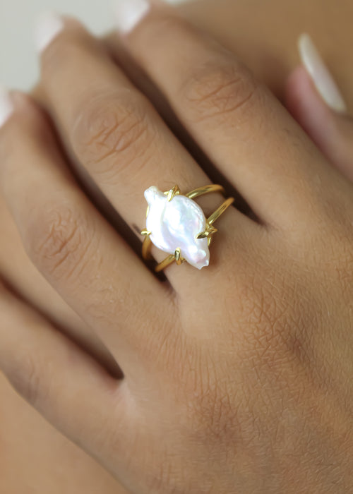 Amira Pearl Ring Bombay Sunset
