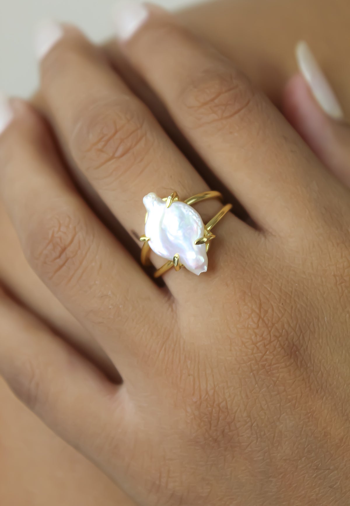 Amira pearl ring bombay sunset