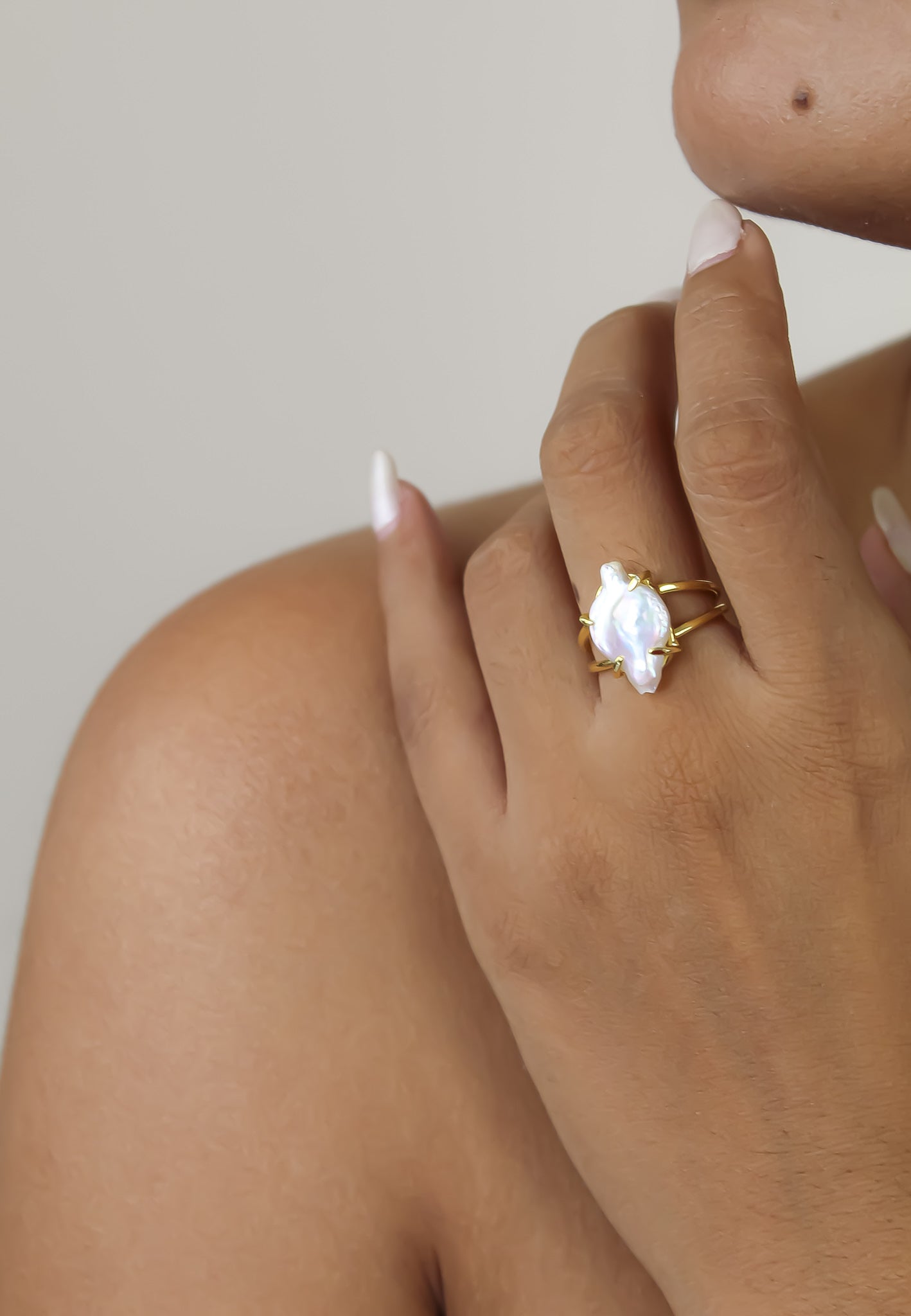 amira pearl ring Bombay Sunset