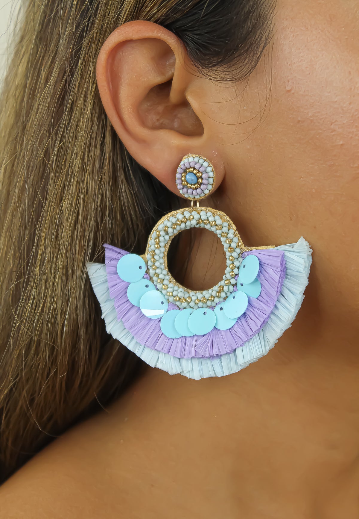 Anzio turquoise earrings bombay sunset