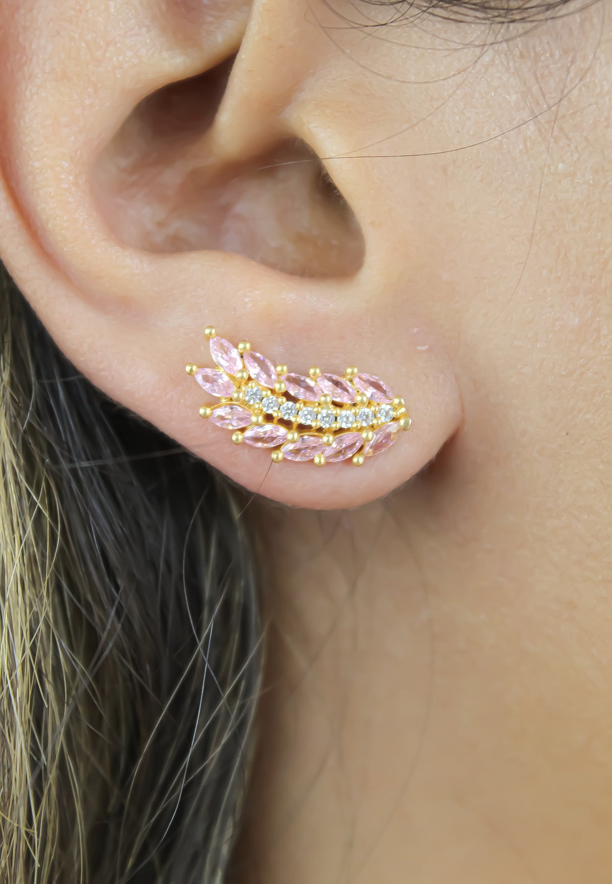 Golden wings earrings bombay sunset
