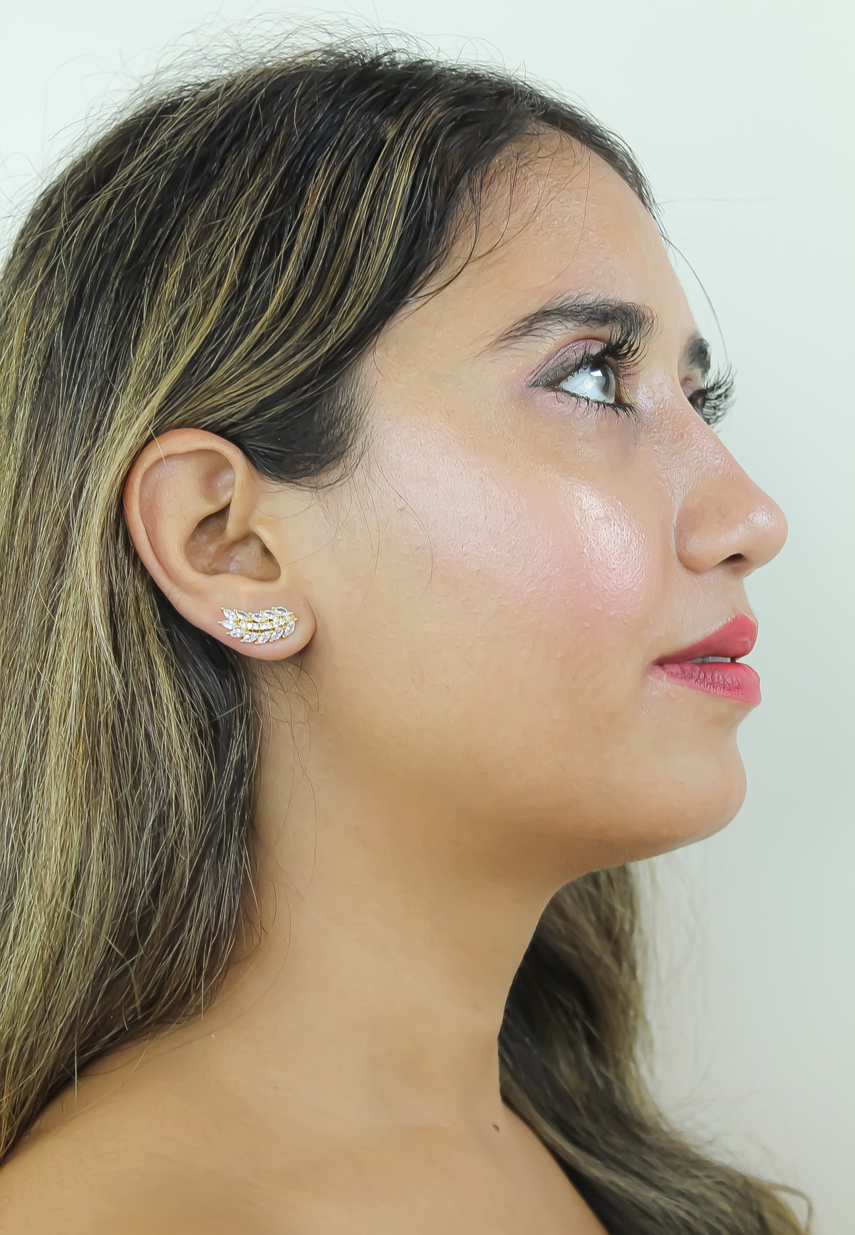 Golden wings earrings bombay sunset