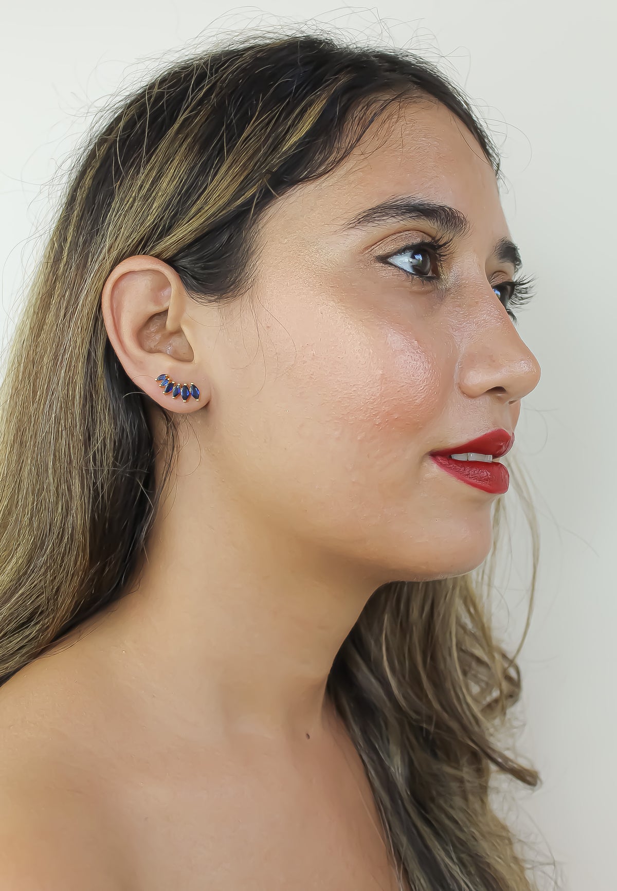Stepping stone earrings bombay sunset