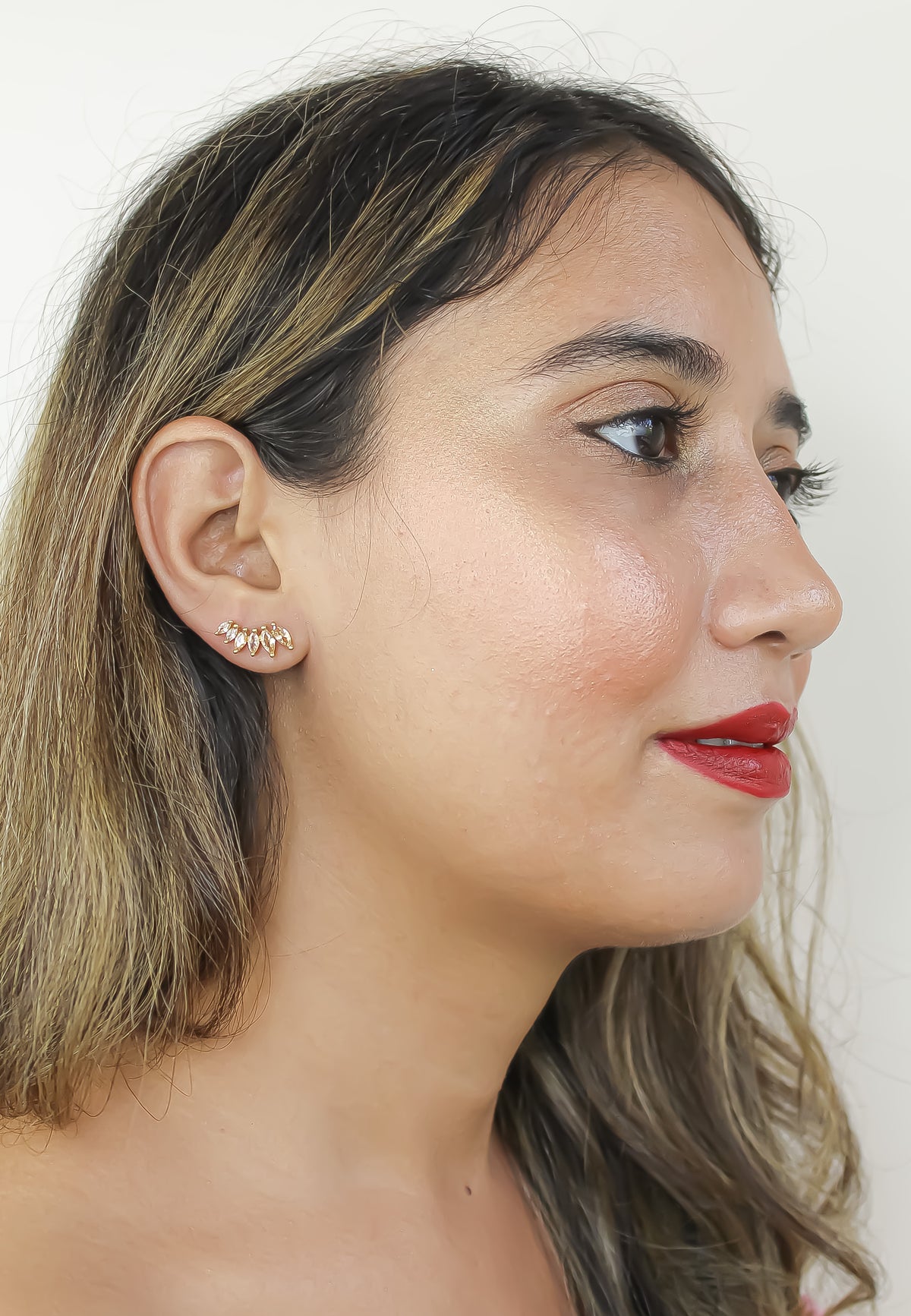 Stepping stone earrings bombay sunset