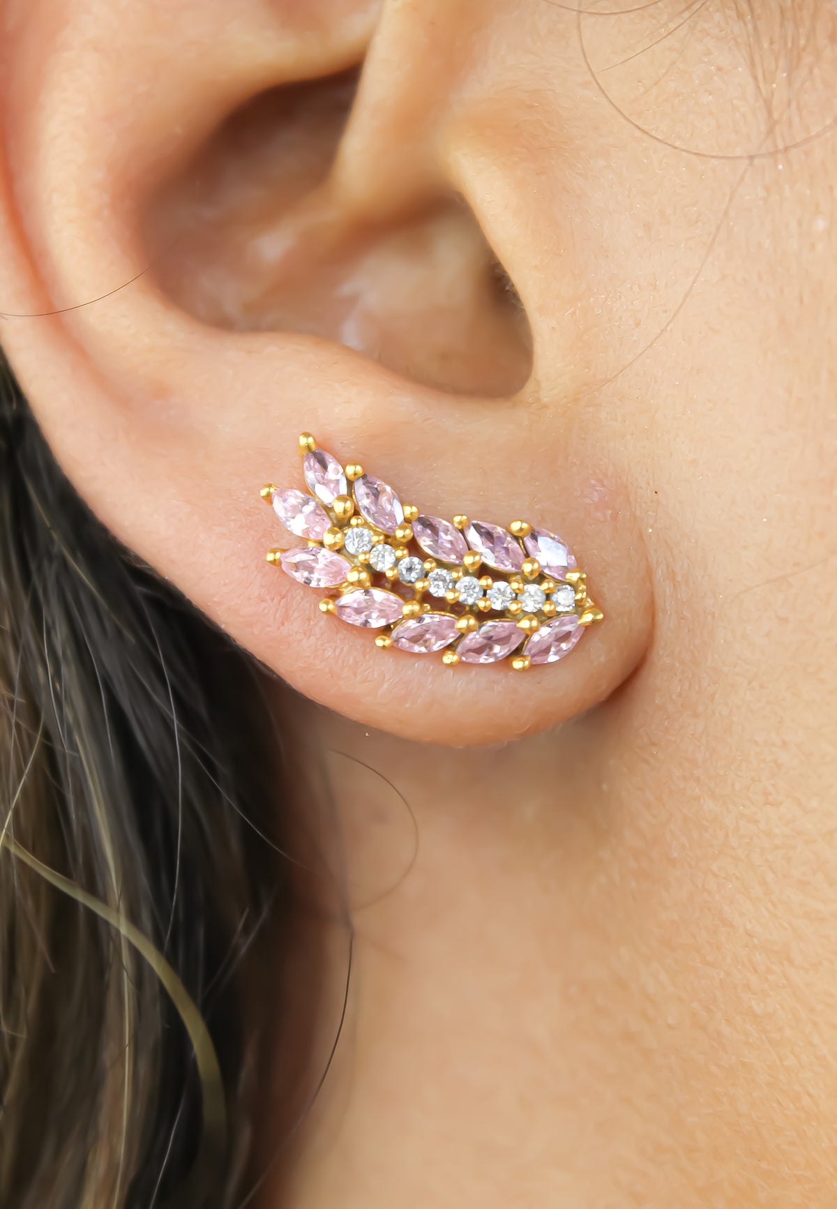 Golden wings earrings bombay sunset