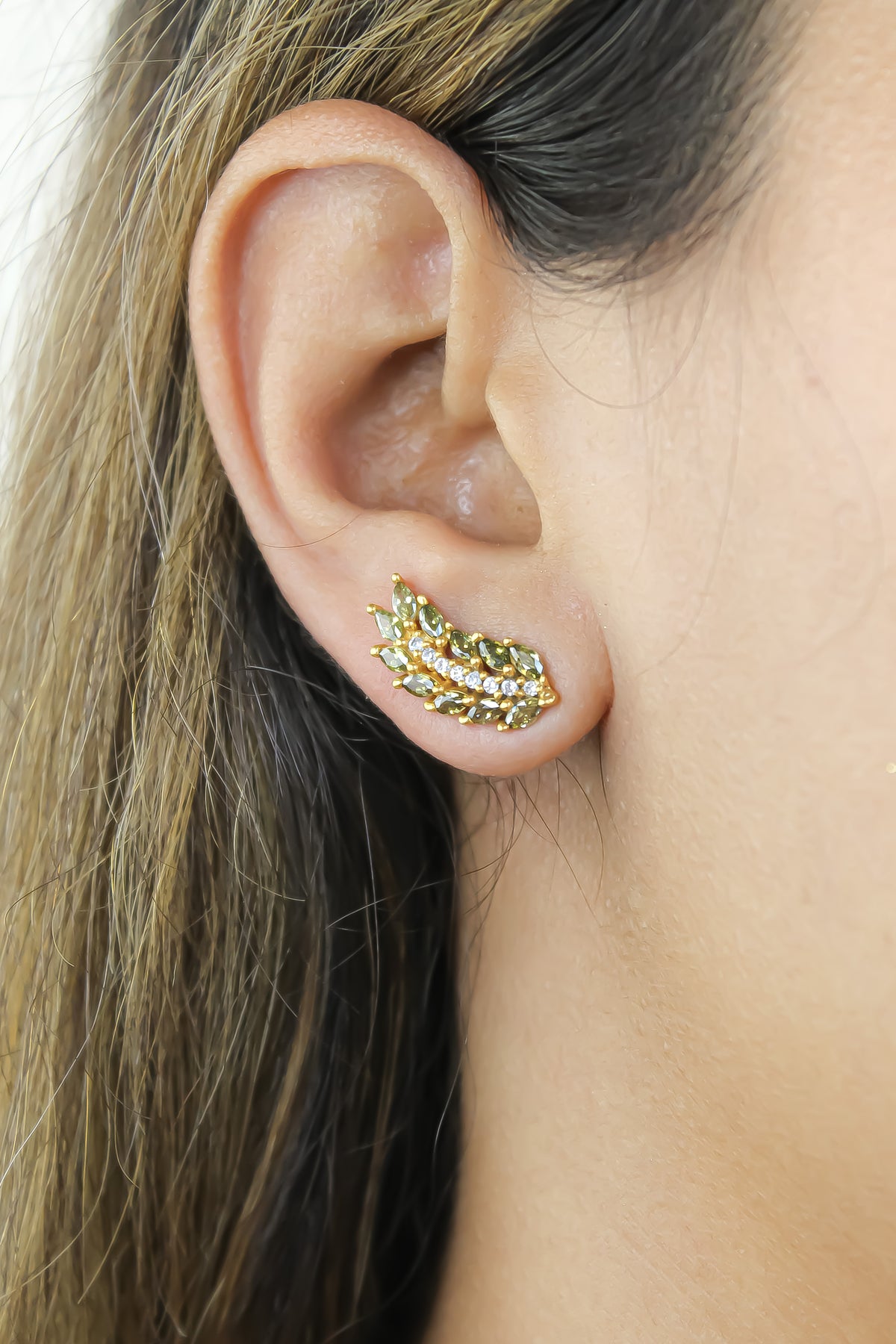 Golden wings earrings bombay sunset