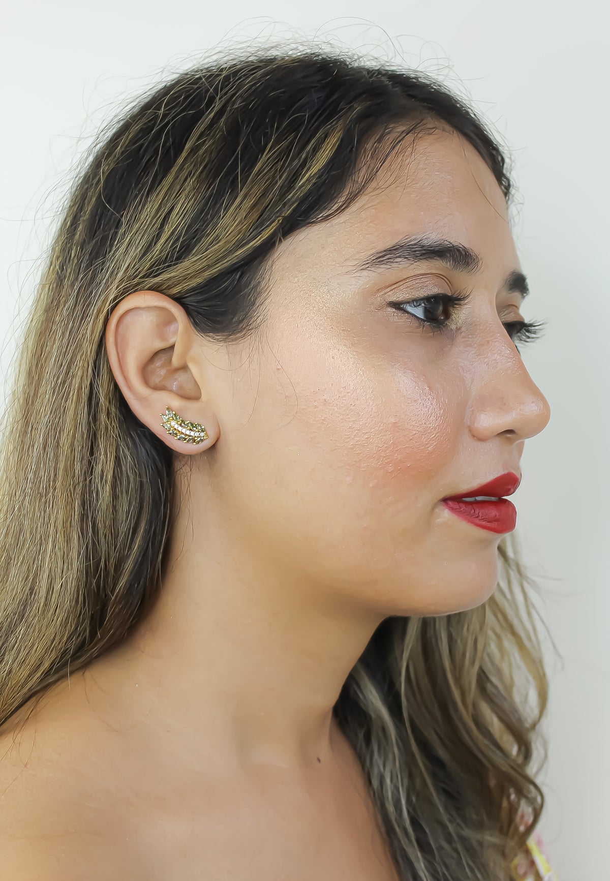Golden wings earrings bombay sunset