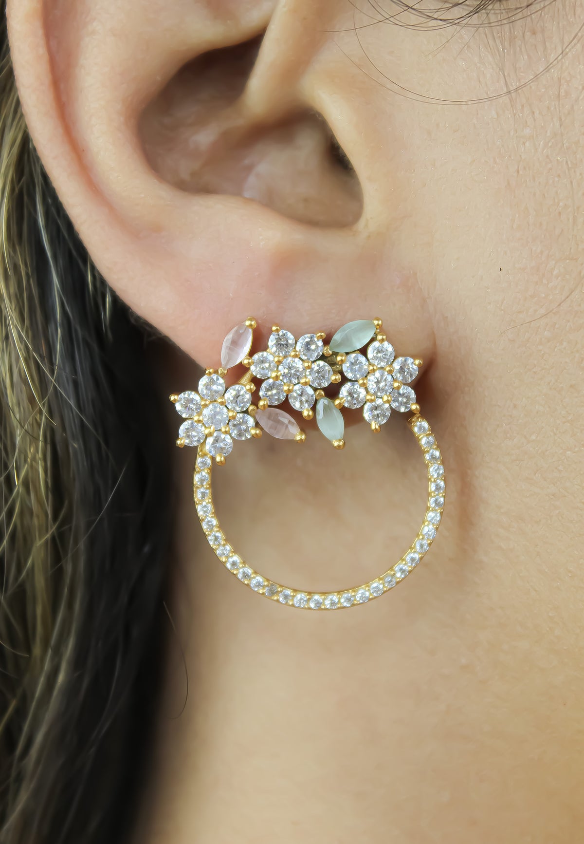 Golden salamander earrings bombay sunset
